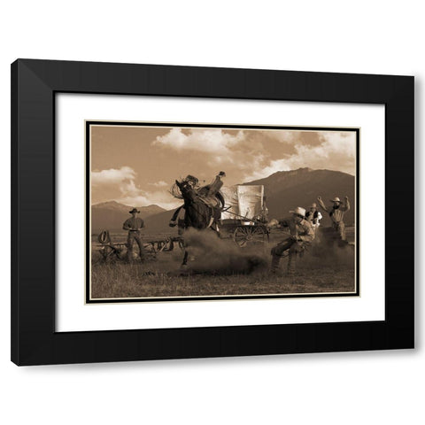 Bucking the Biscuits Black Modern Wood Framed Art Print with Double Matting by Dawson, Robert