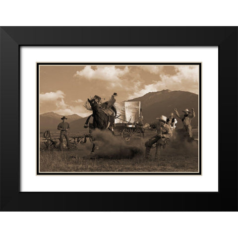 Bucking the Biscuits Black Modern Wood Framed Art Print with Double Matting by Dawson, Robert