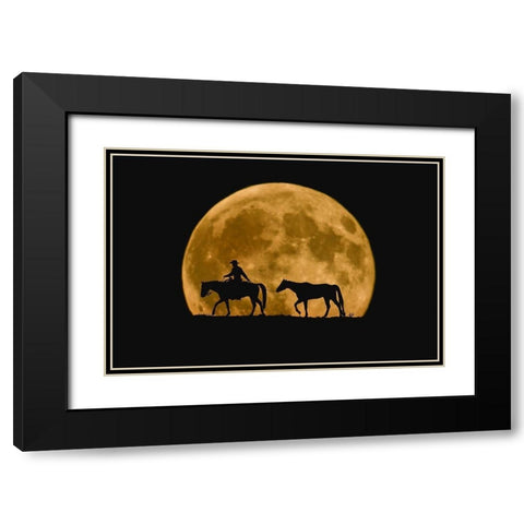 Full Moon Ride Black Modern Wood Framed Art Print with Double Matting by Dawson, Robert