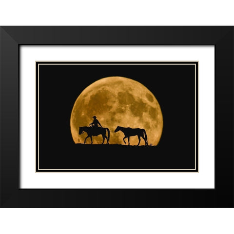 Full Moon Ride Black Modern Wood Framed Art Print with Double Matting by Dawson, Robert
