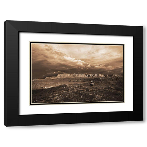 Arizona Morning Black Modern Wood Framed Art Print with Double Matting by Dawson, Robert