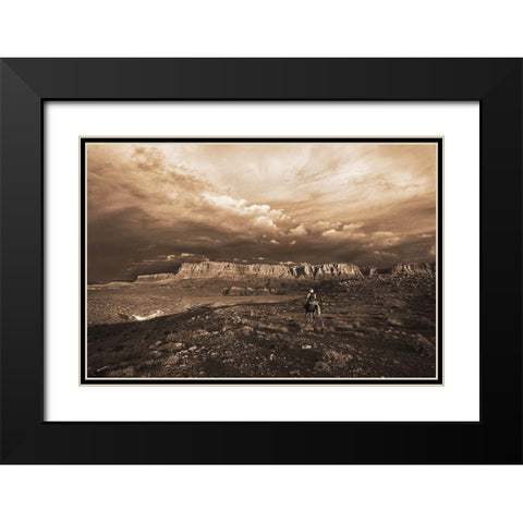 Arizona Morning Black Modern Wood Framed Art Print with Double Matting by Dawson, Robert