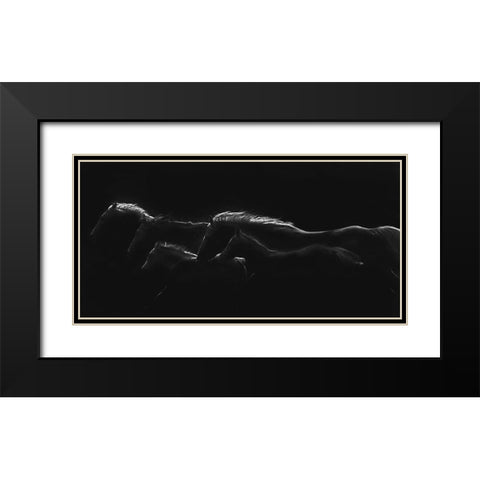 Moonlight Runners Black Modern Wood Framed Art Print with Double Matting by Dawson, Robert