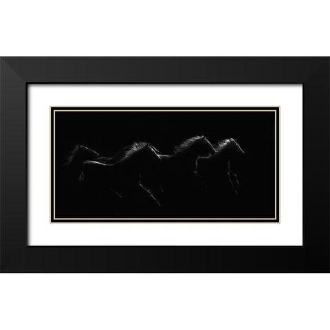 Moonlight Dancers Black Modern Wood Framed Art Print with Double Matting by Dawson, Robert