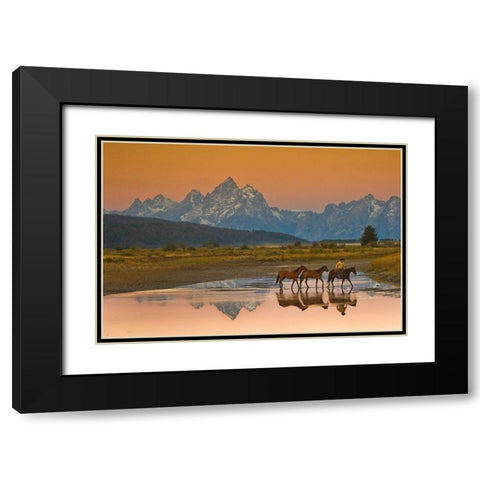 Early Morning Black Modern Wood Framed Art Print with Double Matting by Dawson, Robert