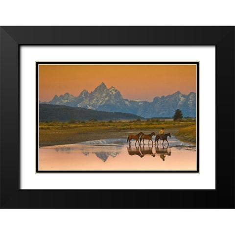 Early Morning Black Modern Wood Framed Art Print with Double Matting by Dawson, Robert
