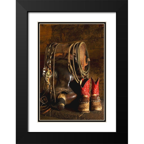 In the Barn Black Modern Wood Framed Art Print with Double Matting by Dawson, Robert