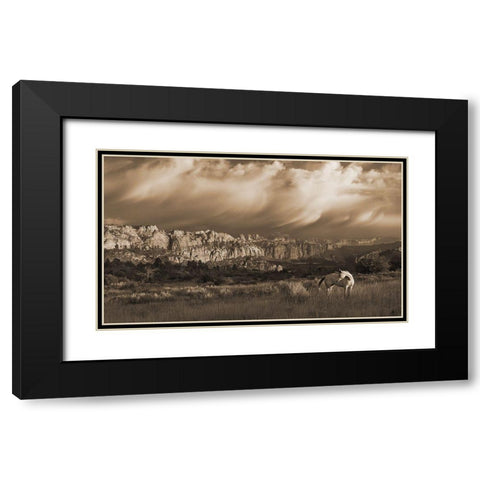 On the Utah Plains Black Modern Wood Framed Art Print with Double Matting by Dawson, Robert