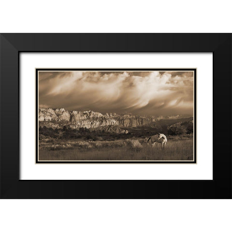 On the Utah Plains Black Modern Wood Framed Art Print with Double Matting by Dawson, Robert