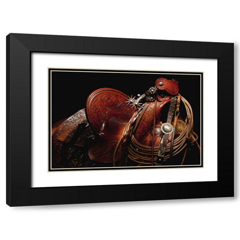 Old Macs Gear Black Modern Wood Framed Art Print with Double Matting by Dawson, Robert