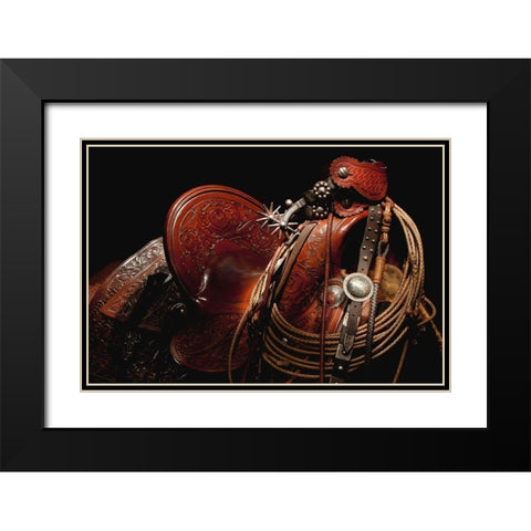 Old Macs Gear Black Modern Wood Framed Art Print with Double Matting by Dawson, Robert