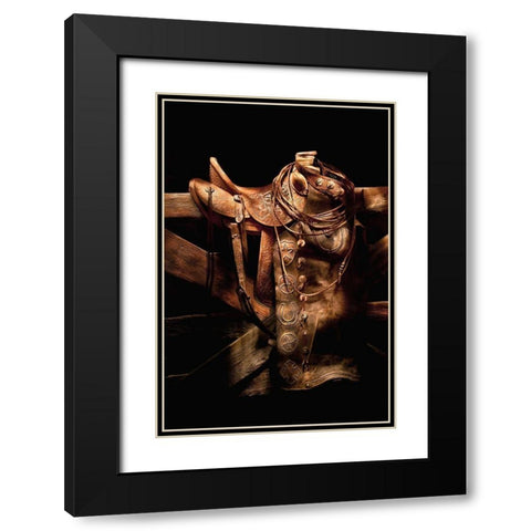 Ranch Gear Black Modern Wood Framed Art Print with Double Matting by Dawson, Robert