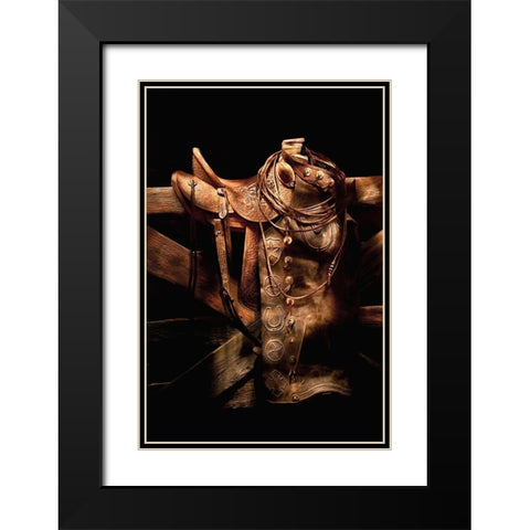 Ranch Gear Black Modern Wood Framed Art Print with Double Matting by Dawson, Robert