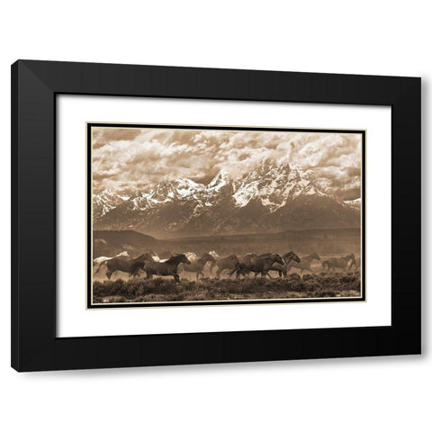 Racing the Storm I Black Modern Wood Framed Art Print with Double Matting by Dawson, Robert