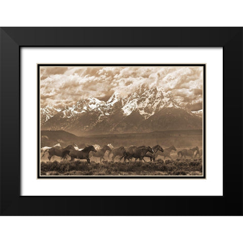 Racing the Storm I Black Modern Wood Framed Art Print with Double Matting by Dawson, Robert