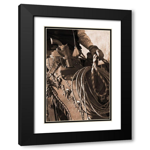 Range Rider III Black Modern Wood Framed Art Print with Double Matting by Dawson, Robert