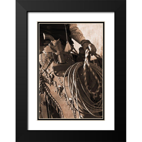 Range Rider III Black Modern Wood Framed Art Print with Double Matting by Dawson, Robert