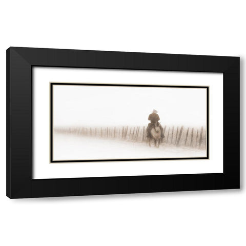 Riding Fence Black Modern Wood Framed Art Print with Double Matting by Dawson, Robert