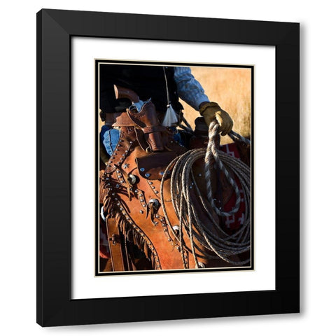 Range Rider III ~ Color Black Modern Wood Framed Art Print with Double Matting by Dawson, Robert