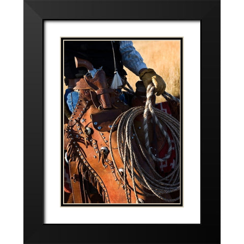 Range Rider III ~ Color Black Modern Wood Framed Art Print with Double Matting by Dawson, Robert