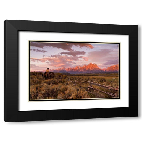 Ridin Fences 1 ~ Color Black Modern Wood Framed Art Print with Double Matting by Dawson, Robert