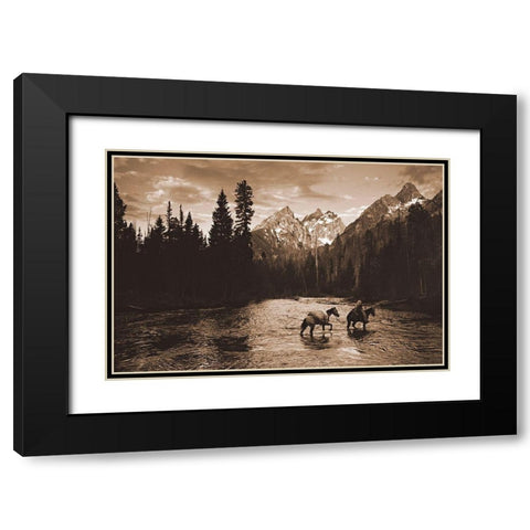 River Crossing I Black Modern Wood Framed Art Print with Double Matting by Dawson, Robert