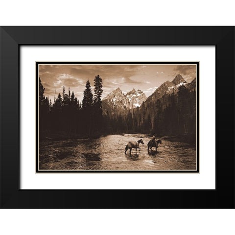 River Crossing I Black Modern Wood Framed Art Print with Double Matting by Dawson, Robert