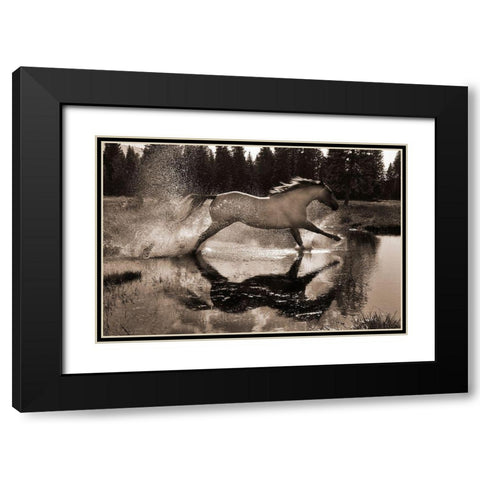 Running Water III Black Modern Wood Framed Art Print with Double Matting by Dawson, Robert