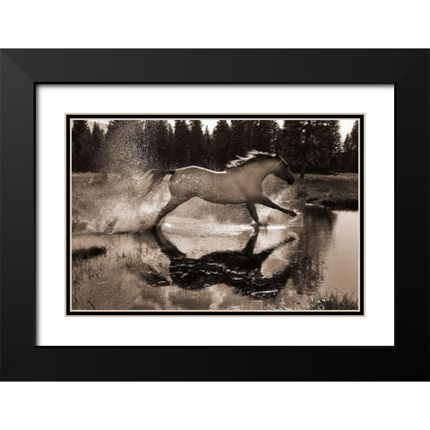 Running Water III Black Modern Wood Framed Art Print with Double Matting by Dawson, Robert
