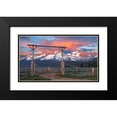 Sawtooth Morning Black Modern Wood Framed Art Print with Double Matting by Dawson, Robert