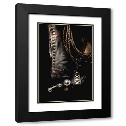 Shotgun Chaps Black Modern Wood Framed Art Print with Double Matting by Dawson, Robert