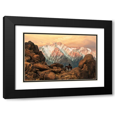 Sierra Morning Black Modern Wood Framed Art Print with Double Matting by Dawson, Robert