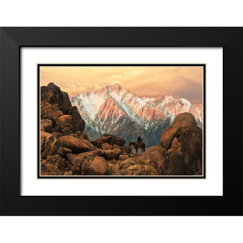 Sierra Morning Black Modern Wood Framed Art Print with Double Matting by Dawson, Robert