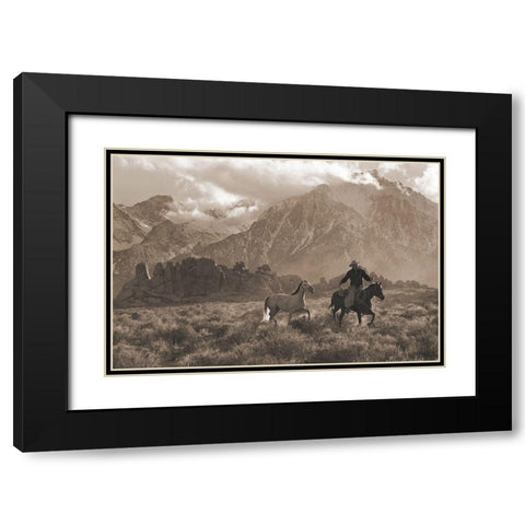 Sierra Foothills Black Modern Wood Framed Art Print with Double Matting by Dawson, Robert