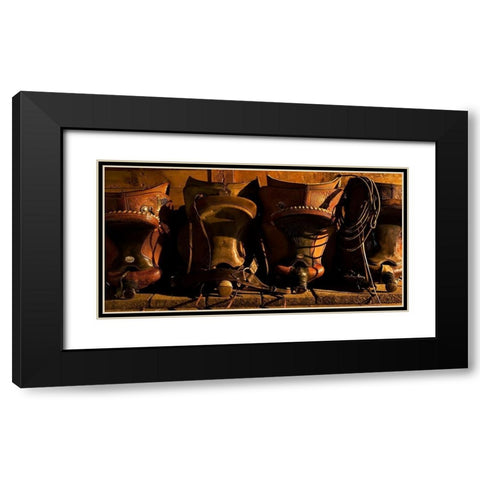 Saddle Row Black Modern Wood Framed Art Print with Double Matting by Dawson, Robert