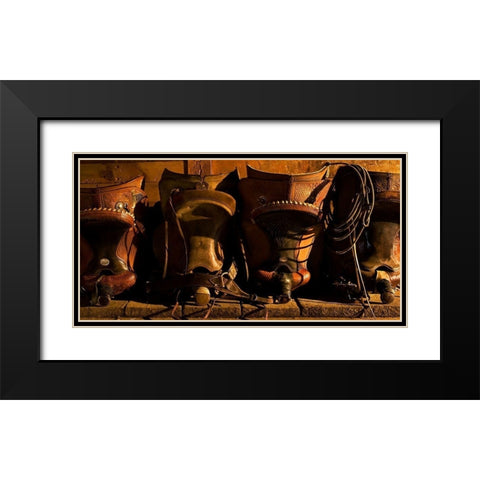 Saddle Row Black Modern Wood Framed Art Print with Double Matting by Dawson, Robert