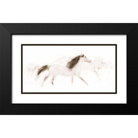 The Mustangs Black Modern Wood Framed Art Print with Double Matting by Dawson, Robert