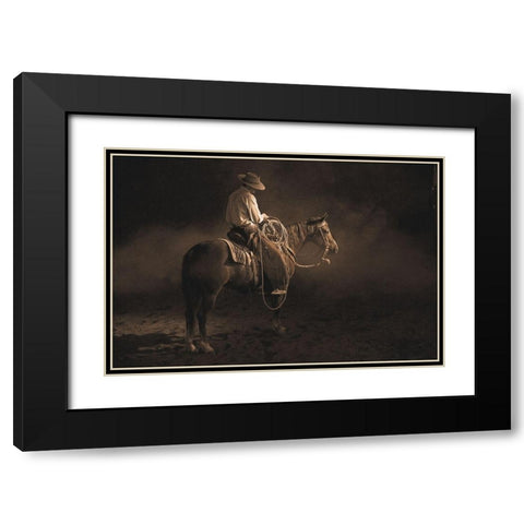 Taking A Break ~ Sepia Black Modern Wood Framed Art Print with Double Matting by Dawson, Robert