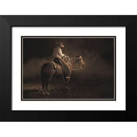 Taking A Break ~ Sepia Black Modern Wood Framed Art Print with Double Matting by Dawson, Robert