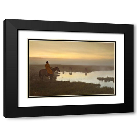 The Guardian Black Modern Wood Framed Art Print with Double Matting by Dawson, Robert