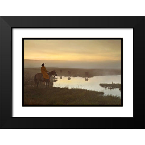 The Guardian Black Modern Wood Framed Art Print with Double Matting by Dawson, Robert