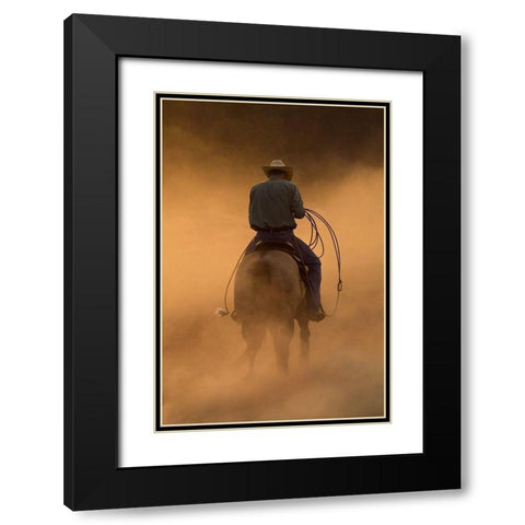 Teo On the Ranch Black Modern Wood Framed Art Print with Double Matting by Dawson, Robert