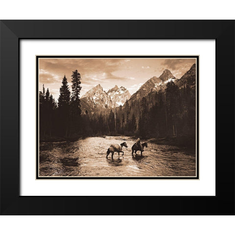 Teton Crossing Black Modern Wood Framed Art Print with Double Matting by Dawson, Robert