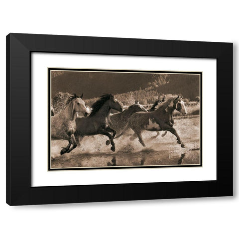 The Big Race Black Modern Wood Framed Art Print with Double Matting by Dawson, Robert