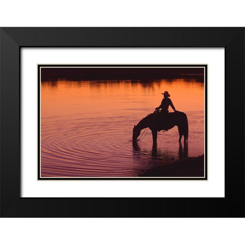 Texas Sunset Black Modern Wood Framed Art Print with Double Matting by Dawson, Robert