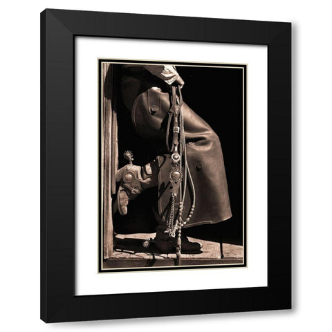 Texas Cowboy Black Modern Wood Framed Art Print with Double Matting by Dawson, Robert