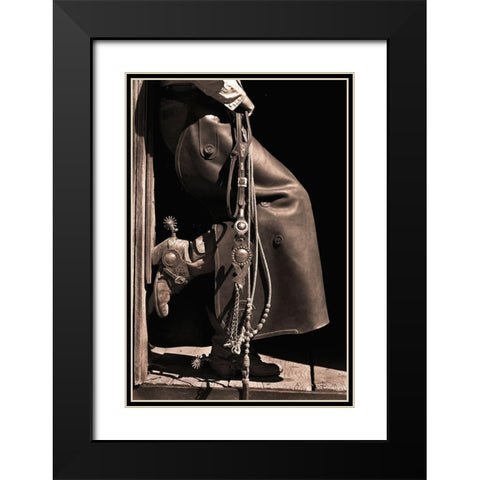 Texas Cowboy Black Modern Wood Framed Art Print with Double Matting by Dawson, Robert