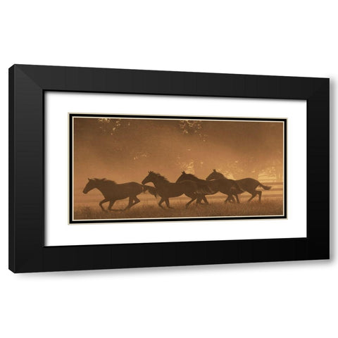 The Sprint for Home Black Modern Wood Framed Art Print with Double Matting by Dawson, Robert