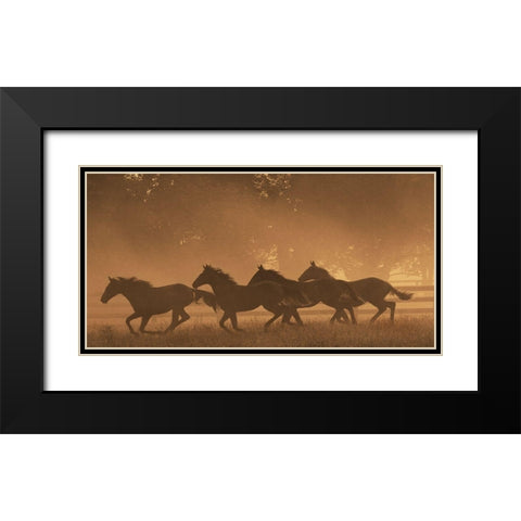 The Sprint for Home Black Modern Wood Framed Art Print with Double Matting by Dawson, Robert