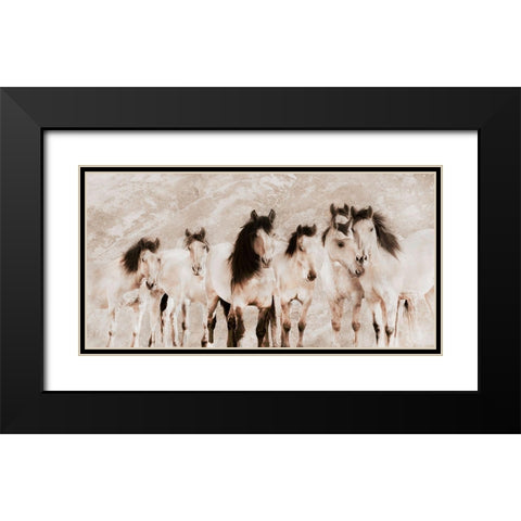 The Tribe ~ Sepia Black Modern Wood Framed Art Print with Double Matting by Dawson, Robert